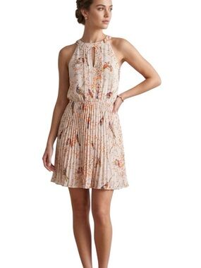 Pink Martini Floral and Bird Print Mini Dress SzS